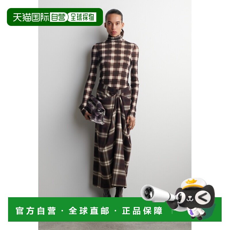 自营欧洲直邮COS 女士棕色皮革袜式短靴