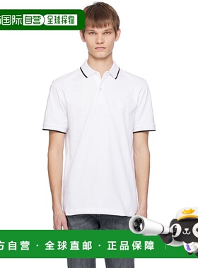 1h可退 香港直邮BOSS 波士 男士 白色 Slim-Fit Polo 衫 50507699