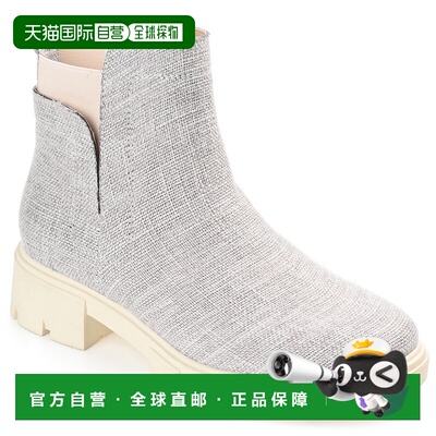 自营 Journee Collection女式Jeeva内拉链高跟靴-灰色 美国奥莱直