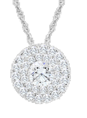 自营 pompeii32 1/5 克拉 TW 钻石（1 克拉中心）圆形光环吊坠白