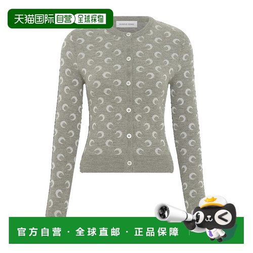 1h可退 香港直邮Marine Serre 圆领长袖开衫 WTK011ACKNI0530