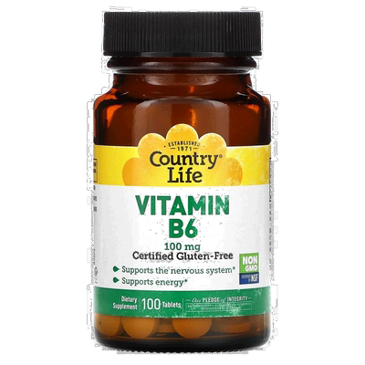 香港直发Country Life乡村生活维生素B6膳食补充剂助神经100片