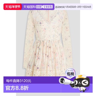 1h可退 香港直邮ZIMMERMANN 女士 印花马德拉刺绣棉质迷你连衣裙