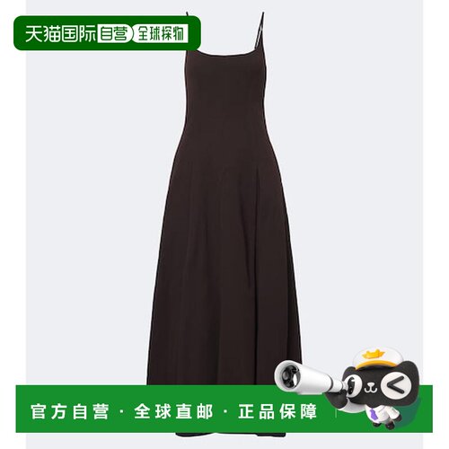 香港直邮Staud 女士 Jill 棉混纺长款连衣裙 brown棕色 舒适时尚
