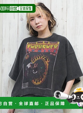 1h可退 日本直邮THRASHER 女士漫画印花短款T恤 252TH2ST026
