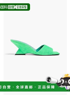 1h可退 香港直邮潮奢 The Attico 女士 Cheope 荧光色绒面革凉拖