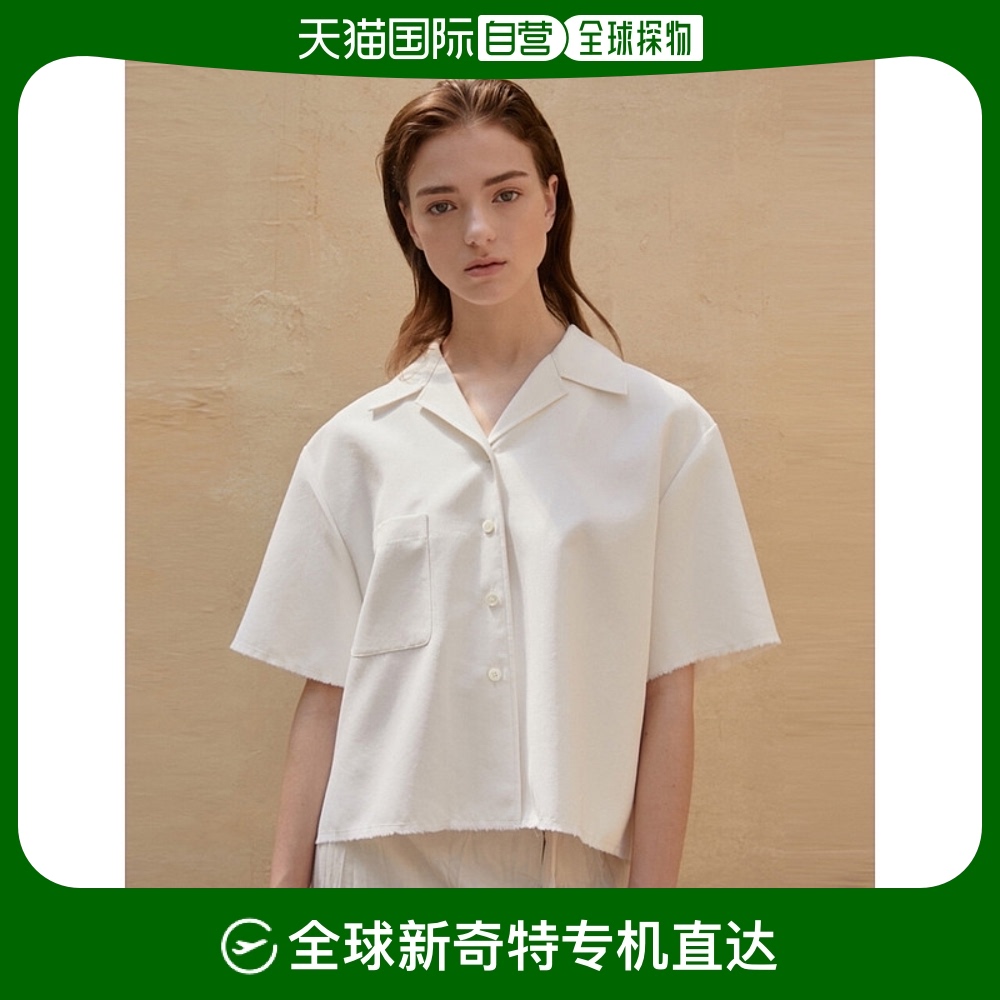 韩国直邮aeer 后背褶皱衬衫 象牙色