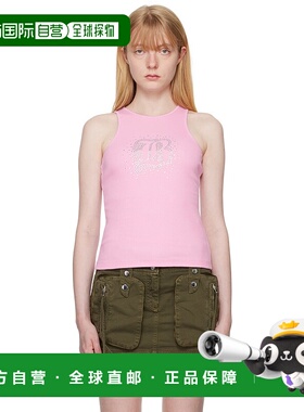 1h可退 香港直邮潮奢 Blumarine 蓝色情人 女士 粉色晶饰背心 P44