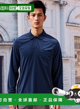 【日本直邮】Sk11藤原产业ONE UP长袖翻领POLO衫L码深蓝色3件男装