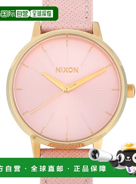 自营 Nixon Kensignton 皮革金色不锈钢淡粉色 37 毫米女士手表 A