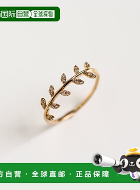 1h可退 日本直邮cui-cui 女士10K黄金叶形钻石戒指 756062