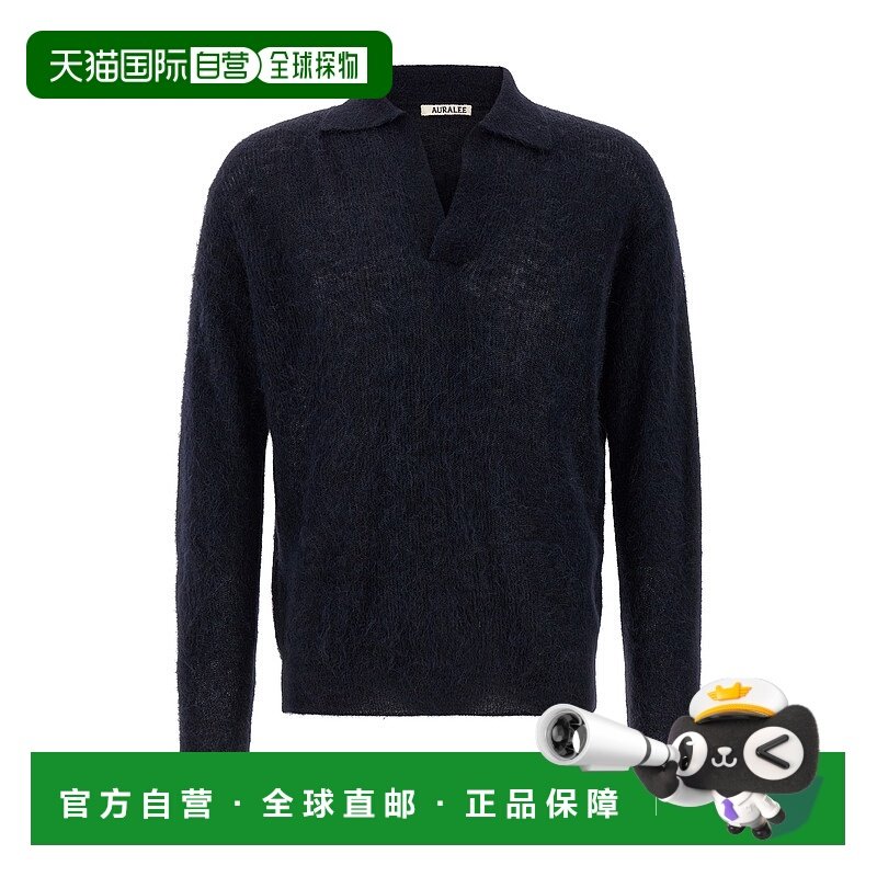 1h可退 香港直邮AURALEE 男士 Tam 纱线Polo衫 A25AP02AKNAVY