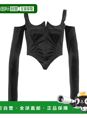 香港直邮VERSACE 女士衬衫 75HAM204N0225899 AW2023 黑色 吊带长