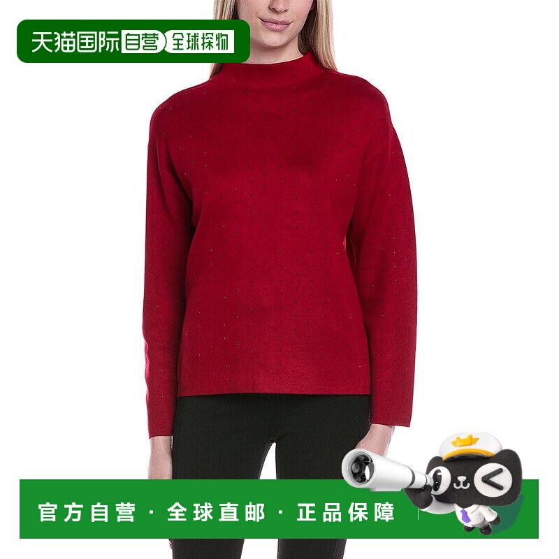 自营Jones New York Funnel Neck Sweater - red 美国奥莱直发