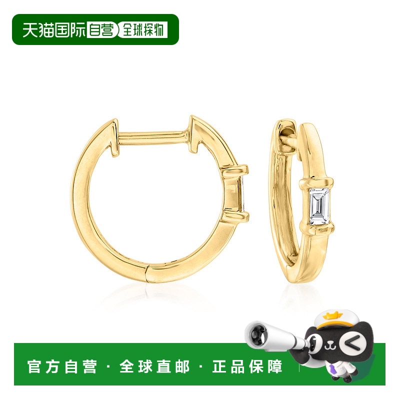 ɫ One Size Ӫ 14kt ƽ Ross-Simons ʯ Huggie Ȧζ -