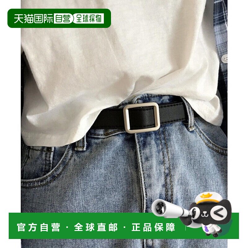 日本直邮florge 无段阶调节复古风简单方形扣腰带 FL8218EW05109