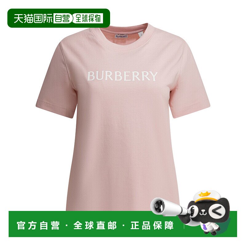 1h可退 香港直邮潮奢 Burberry 巴宝莉 女士 棉质带LogoT恤 81189