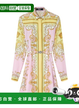 1h可退 香港直邮Versace 印花真丝斜纹迷你衬衫裙 10189331A17165