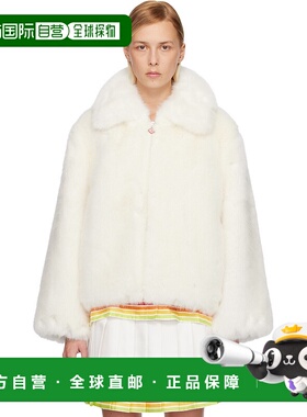 1h可退 香港直邮Casablanca 女士 白色拉链人造毛皮夹克 WAW25OT2