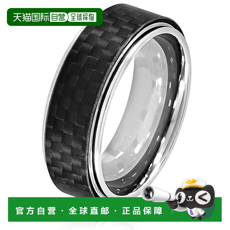 自营 Crucible Los Angeles 男式高抛光不锈钢碳纤维覆盖舒适合身