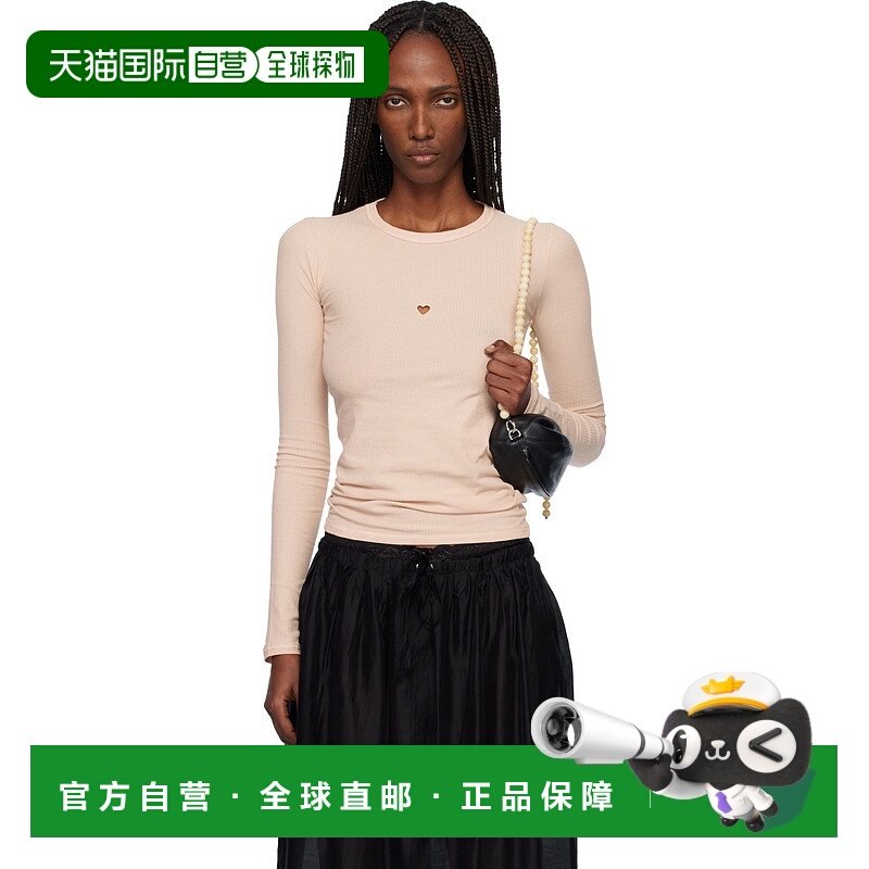 1h可退 香港直邮潮奢 Baserange 女士 粉色 Heart 长袖 T 恤 TTHL