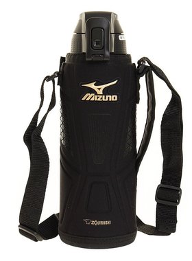 MIZUNO美津浓 男式、女式水瓶凉水瓶 1L SD-FX10-BA 黑色