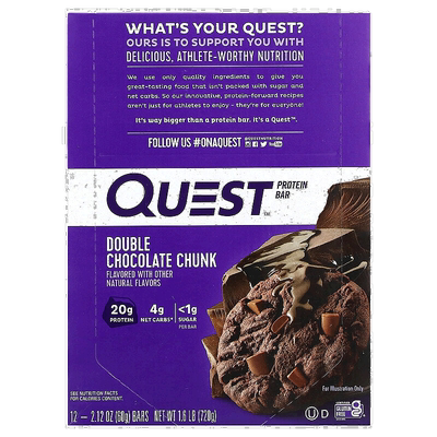 香港直发quest nutrition蛋白棒双巧克力块12条