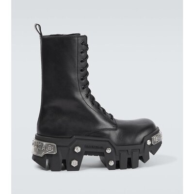 Balenciaga 巴黎世家 男士 Bulldozer 皮质绑带靴子 000895