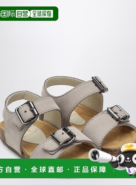 1h可退 香港直邮潮奢 il gufo 女童 灰色牛巴革带状凉鞋童鞋童装