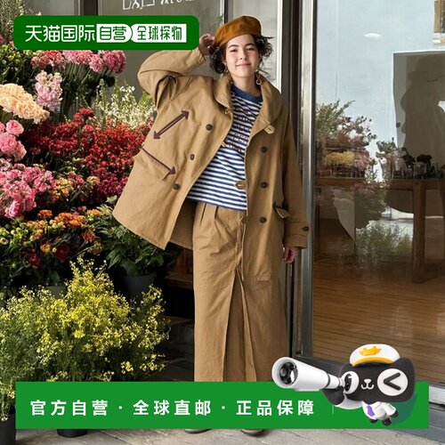 1h可退 日本直邮45R 高密度帆布 夏洛特褶设计 半身裙a字裙