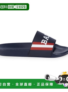 自营 Bally Simon 6234035 男士墨水徽标橡胶凉鞋 - 蓝色 美国奥