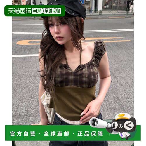 1h可退 日本直邮RAY CASSIN 女装 荷叶边交叉绑带T恤 RCN1061506A