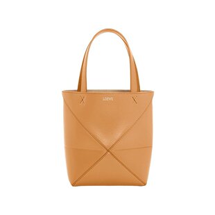 Loewe/罗意威 PuzzleFold女士迷你沙黄色小牛皮手提包
