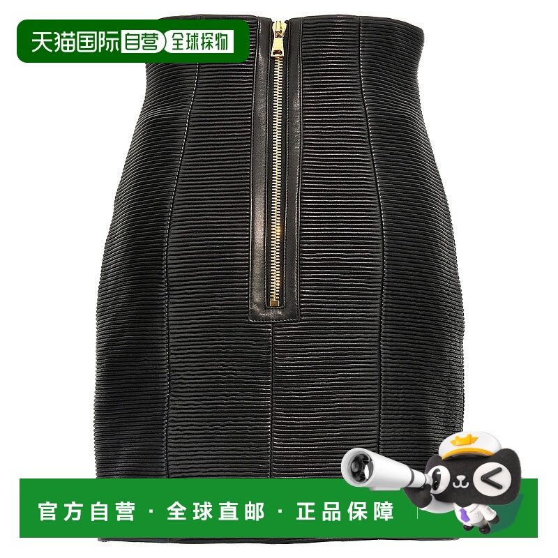 香港直邮BALMAIN 女士半身裙 EF1LA495LC620PA AW2024 黑色 'HW R