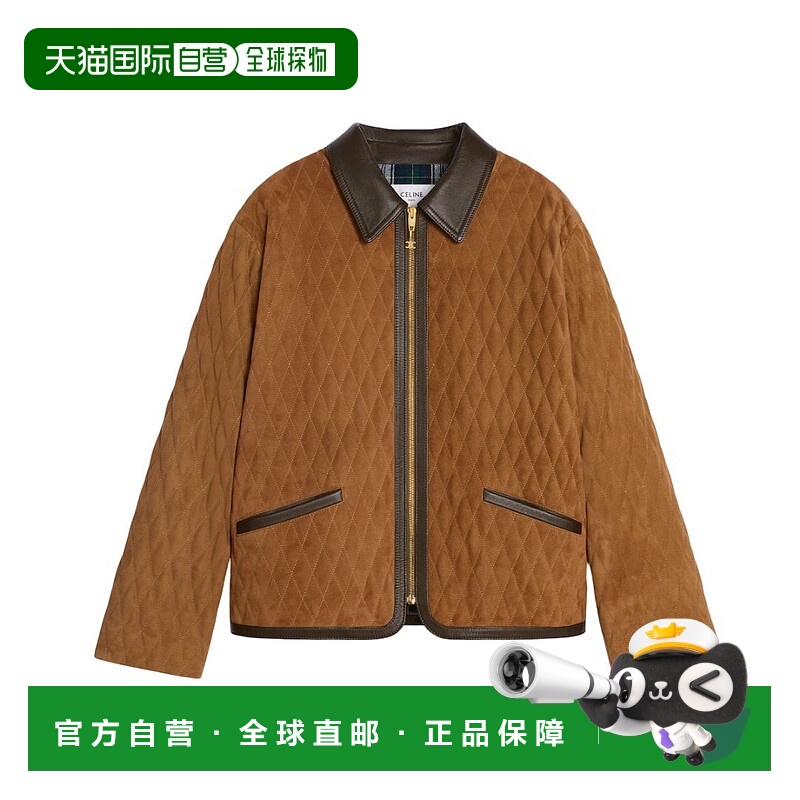 香港直邮CELINE 女士西服 RV0MA0X56GAA2 AW2025 棕色 棉缝夹克