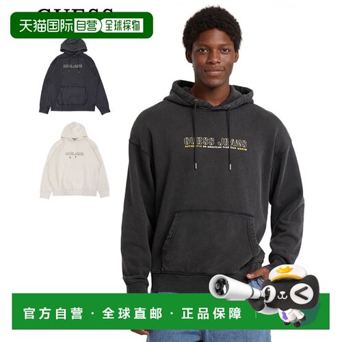 日本直邮GUESS GUESS M5BQ30KCPR1 黑色 白色 Hoodie