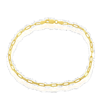 自营 simonaSterling Silver 2.8mm Paper Clip Anklet Gold Plat