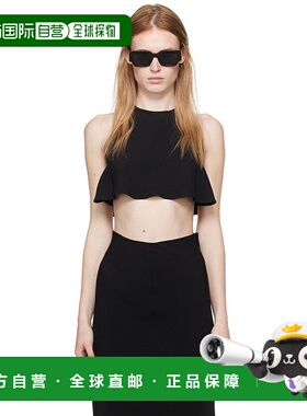 1h可退 香港直邮潮奢 Ami Paris 女士 黑色 Cropped 上装 FTP318A