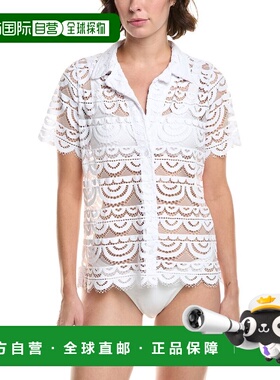 自营PQ Swim Lace Button Top - white 美国奥莱直发