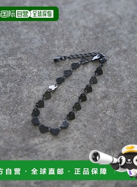 1h可退 日本直邮A part by 女士 真鍮 心形链条手链 黑色设计感 6