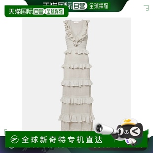 001327 香港直邮ZIMMERMANN 女士 褶皱绉边领针织长款 连衣裙