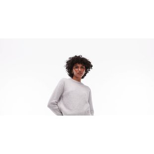 潮奢 Topshop 女士 针织水手领插肩外露缝线浅灰色套头衫