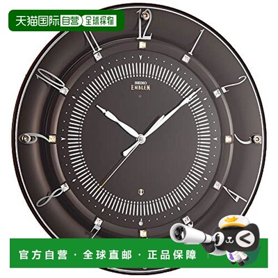 【日本直邮】Seiko精工指针挂钟 深棕色 直径330 x 46mmSEIKO EMB