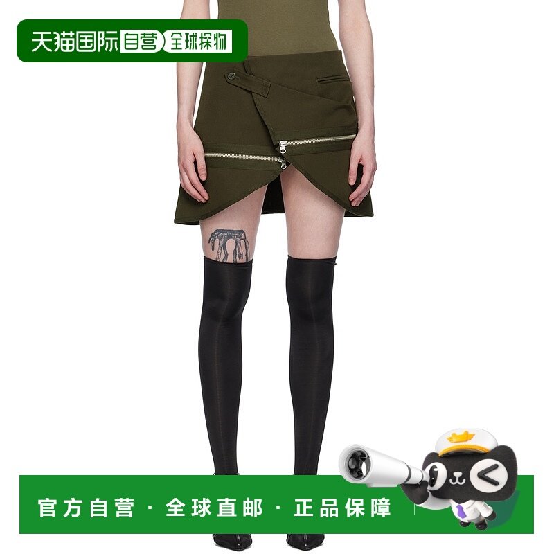 1h可退 香港直邮潮奢 Courreges 女士 棕色 Modular 短裙 224CJU1