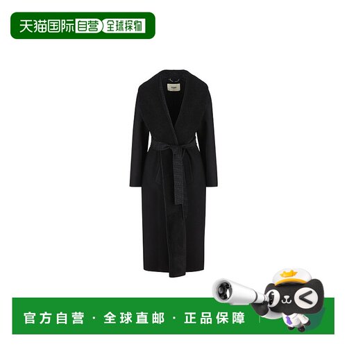 1h可退 香港直邮Fendi 芬迪 女士 长袖大衣 FF6041ASZU black黑色