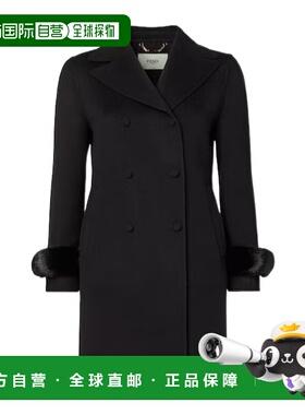 香港直邮Fendi 黑色羊毛大衣 FF6167A5HD西装