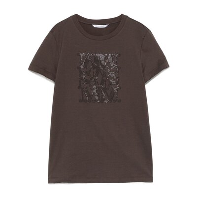 MAX MARA 女士T恤 1941045206015 SS2025 棕色 圆领短袖T恤