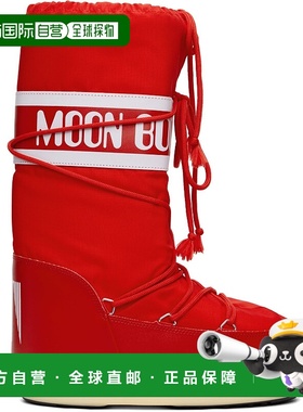 1h可退 香港直邮moon boot 月亮靴 女士 红色 Icon Nylon 中筒靴
