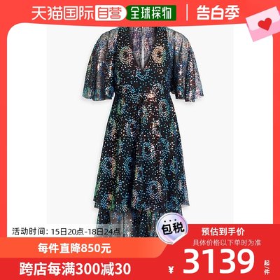 香港直邮潮奢 Anna Sui 安娜苏 女士 层叠珠片薄纱连衣裙 1123I71