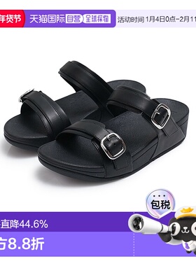 韩国直邮FITFLOP Lulu Adjustable 真皮女士凉鞋拖鞋 黑色 ES7-09